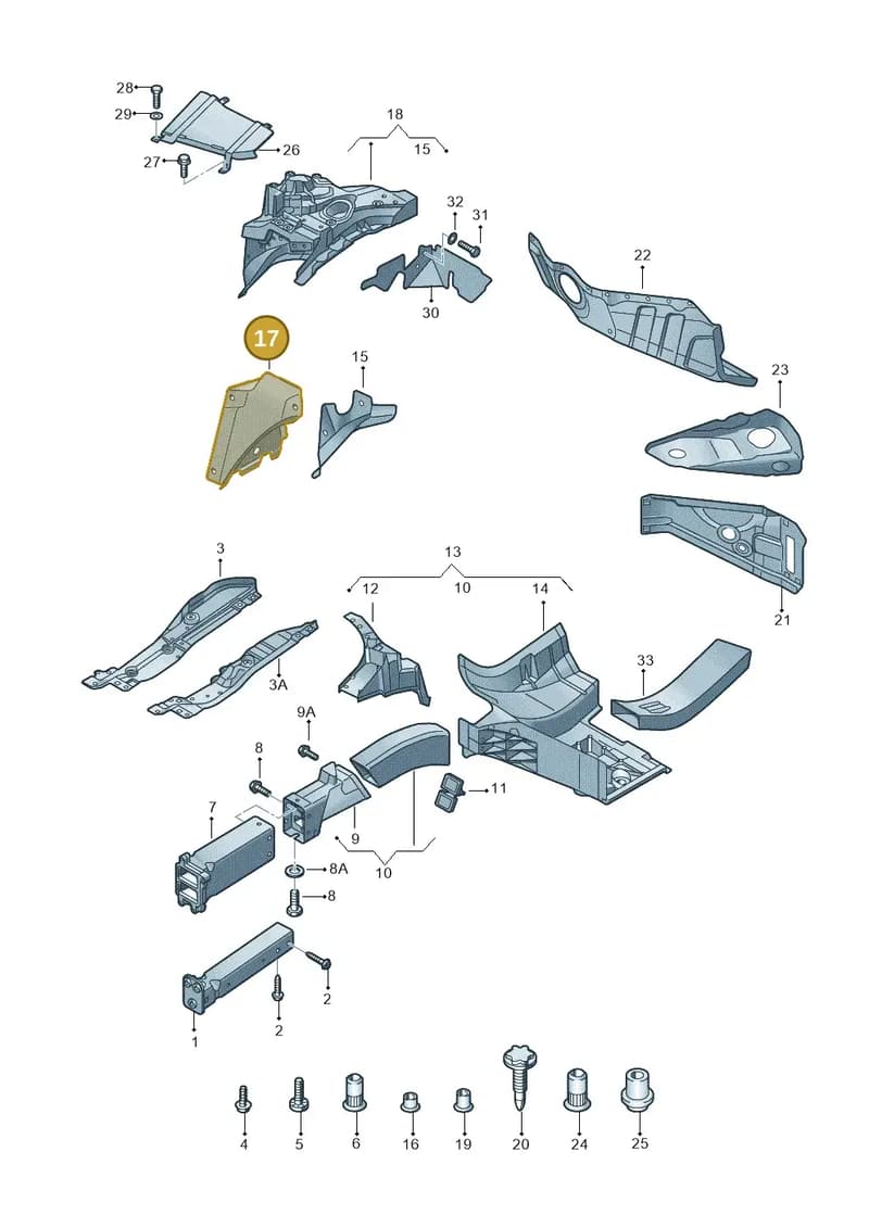 4H0805153TA — Audi A8 (2013-2018) diagram 696805100, position 17