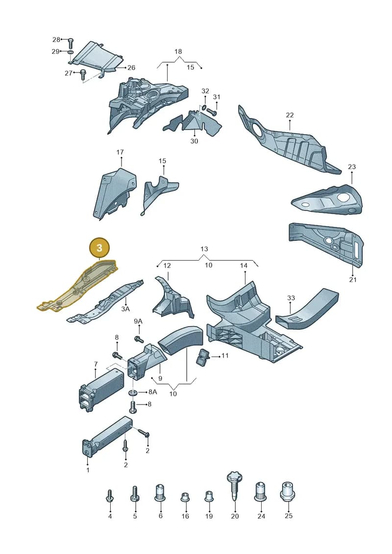 4H0805176E — Audi A8 (2013-2018) diagram 696805100, position 3