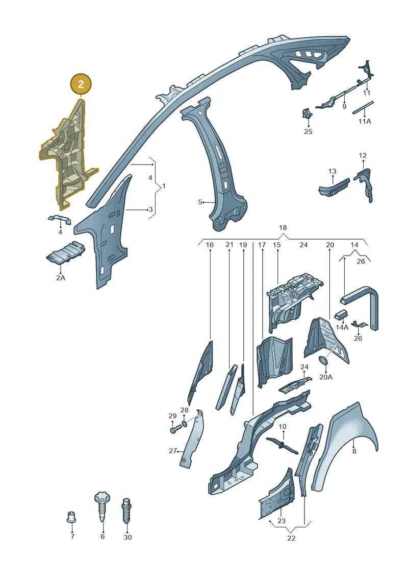 4H0805199TA — Audi A8 (2013-2018) diagram 696809000, position 2