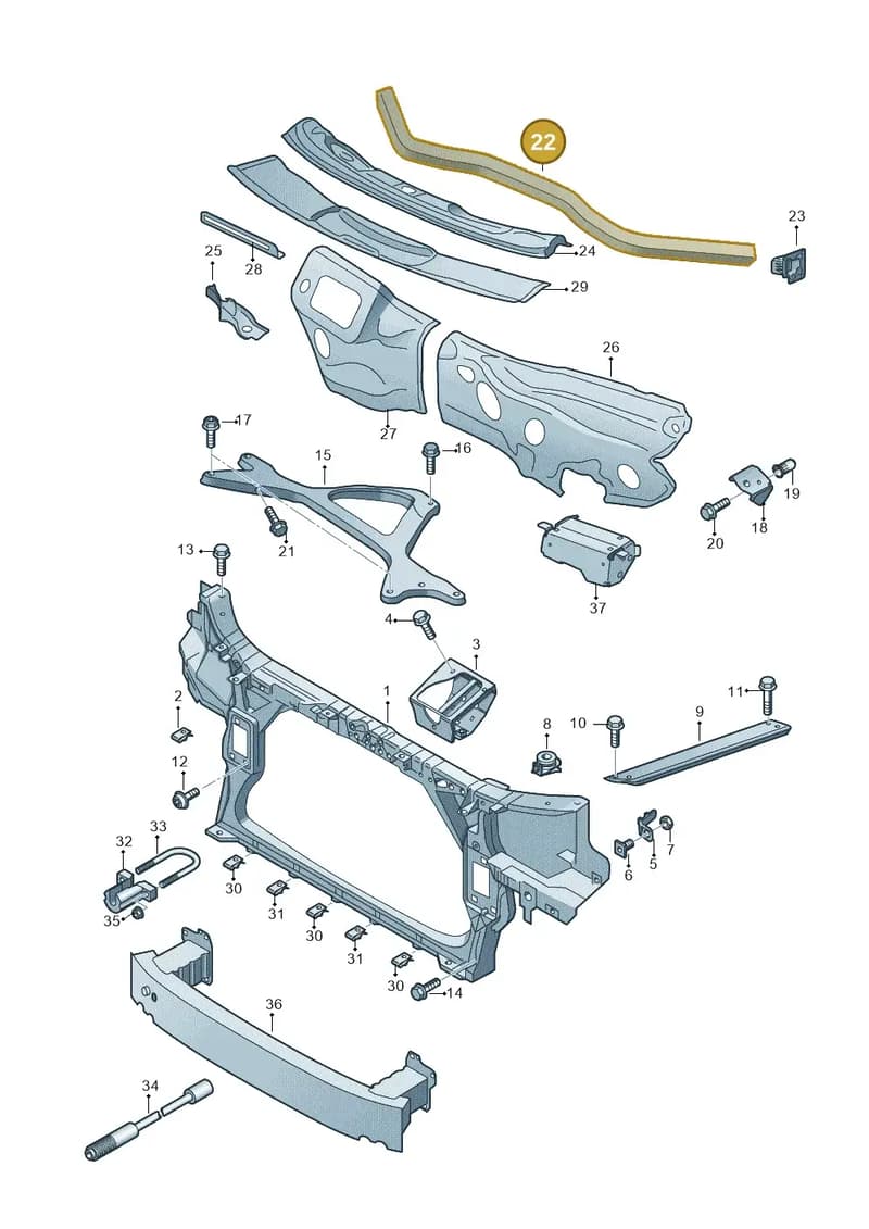 4H0805273TA — Audi A8 (2013-2018) diagram 696805000, position 22
