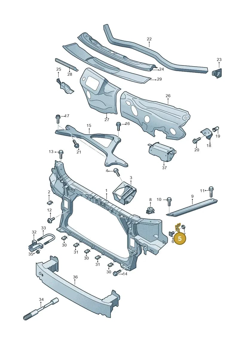 4H0805637 — Audi A8 (2013-2018) diagram 696805000, position 5