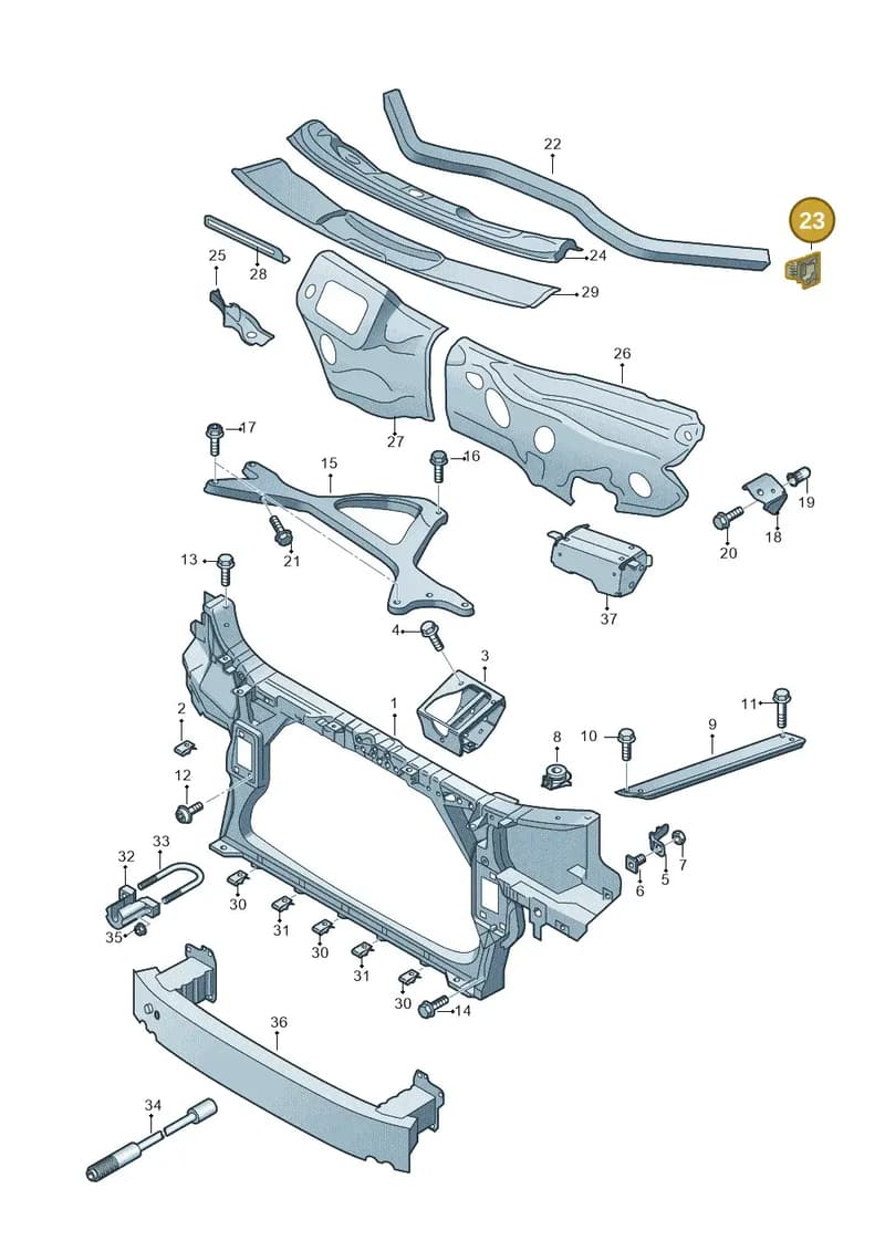 4H0805846B — Audi A8 (2013-2018) diagram 696805000, position 23