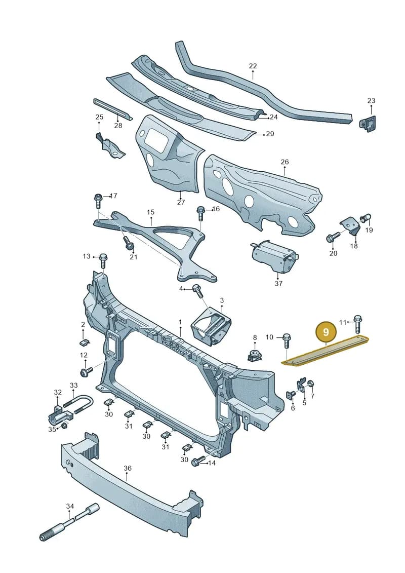4H0805862C — Audi A8 (2013-2018) diagram 696805000, position 9