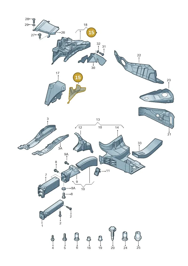4H0805872D — Audi A8 (2013-2018) diagram 696805100, position 15