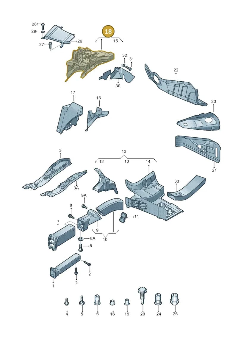 4H0806171TA — Audi A8 (2013-2018) diagram 696805100, position 18