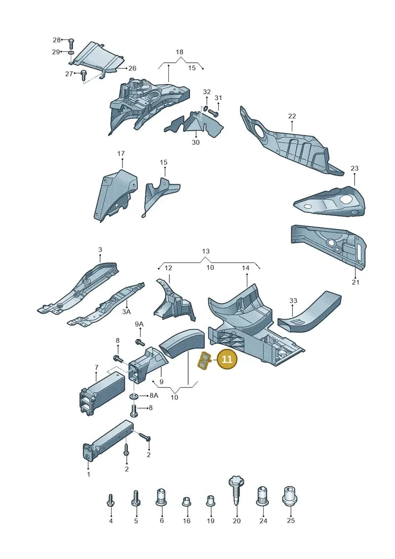 4H0806200C — Audi A8 (2013-2018) diagram 696805100, position 11