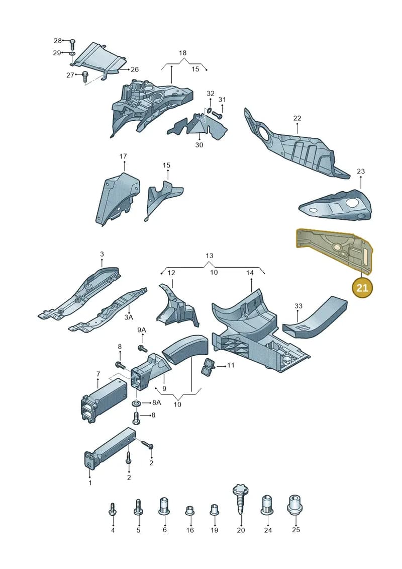 4H0806213TA — Audi A8 (2013-2018) diagram 696805100, position 21