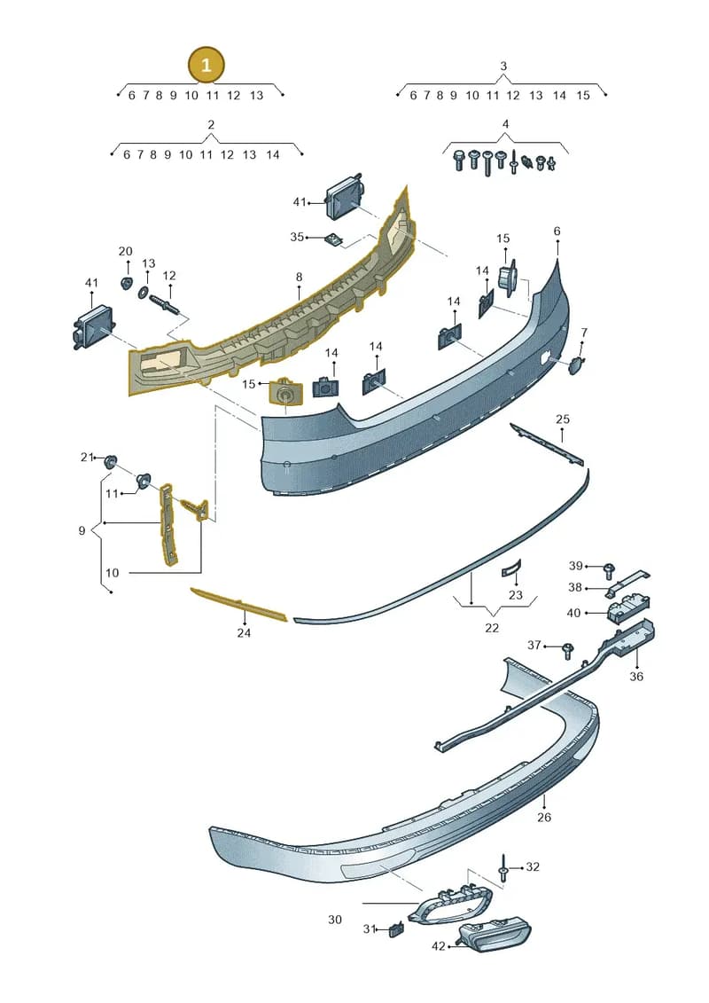 4H0807067DGRU — Audi A8 (2013-2018) diagram 771807600, position 1