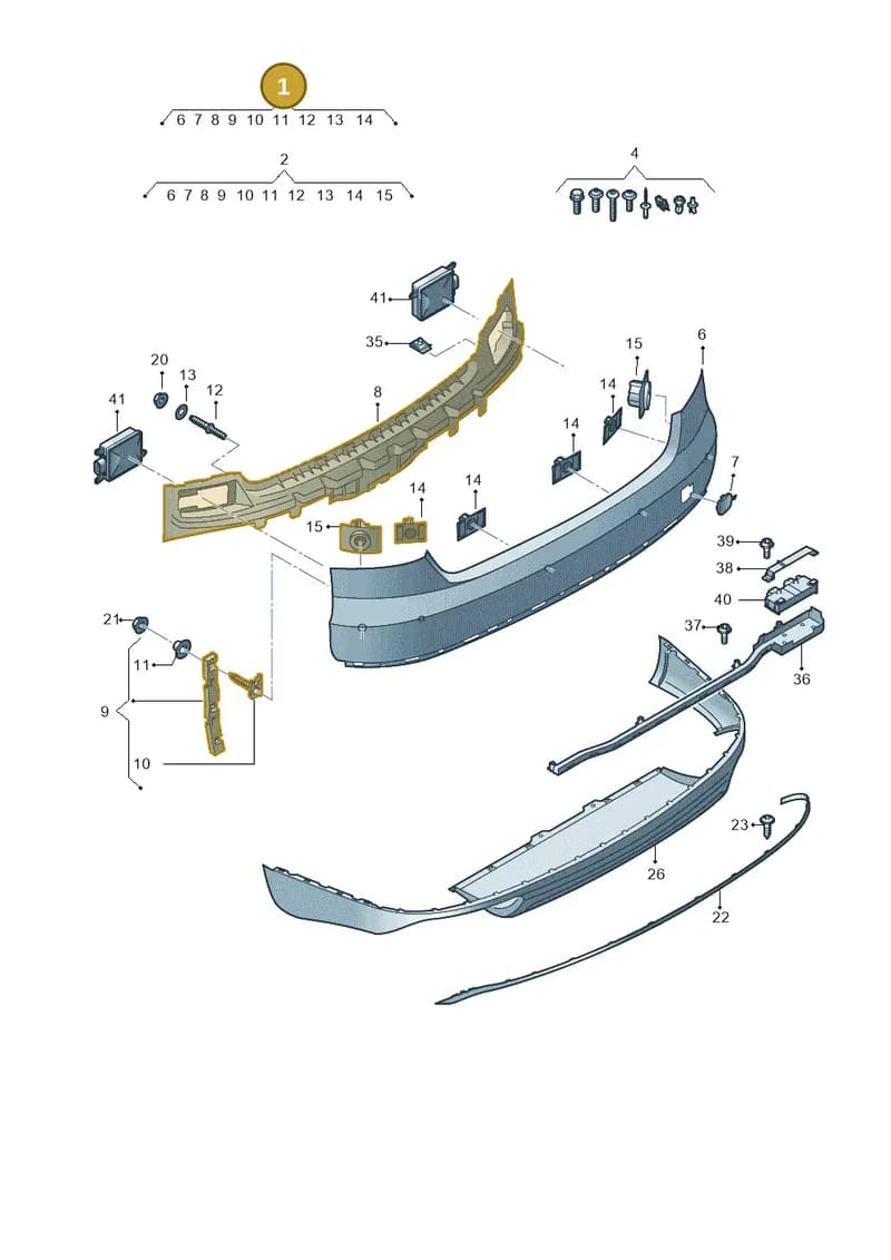 4H0807067GGRU — Audi A8 (2013-2018) diagram 771807700, position 1