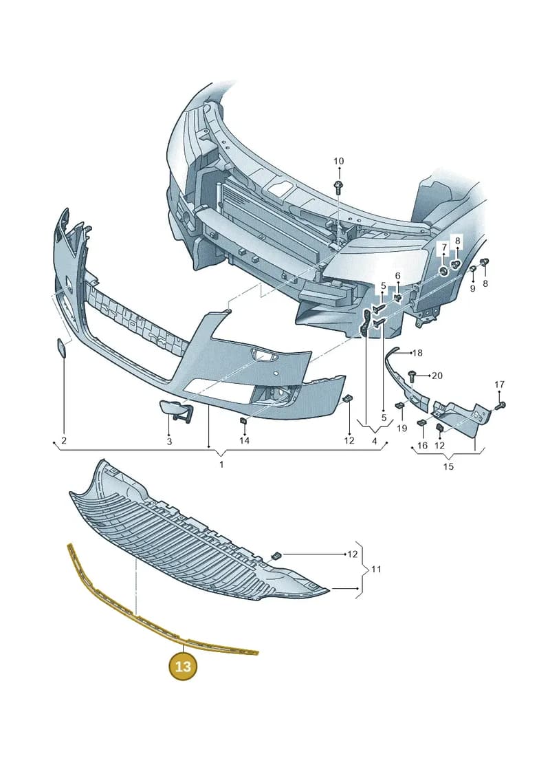 4H0807110 — Audi A8L qu. 3.0 TDI (2009-2014) diagram 696807100, position 13
