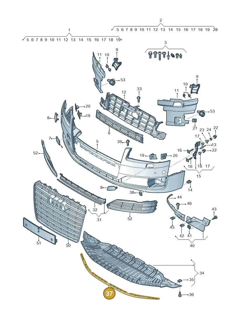 4H0807110 — Audi A8 (2013-2018) diagram 771807300, position 37