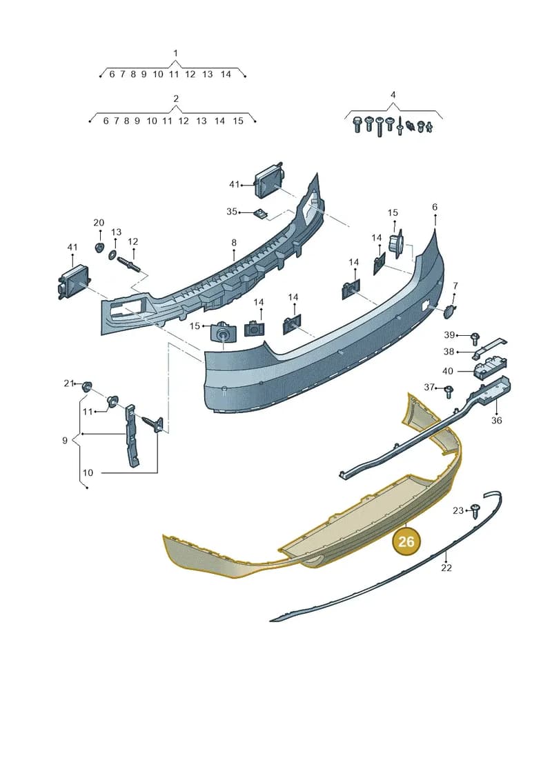 4H0807521GGRU — Audi A8 (2013-2018) diagram 771807700, position 26