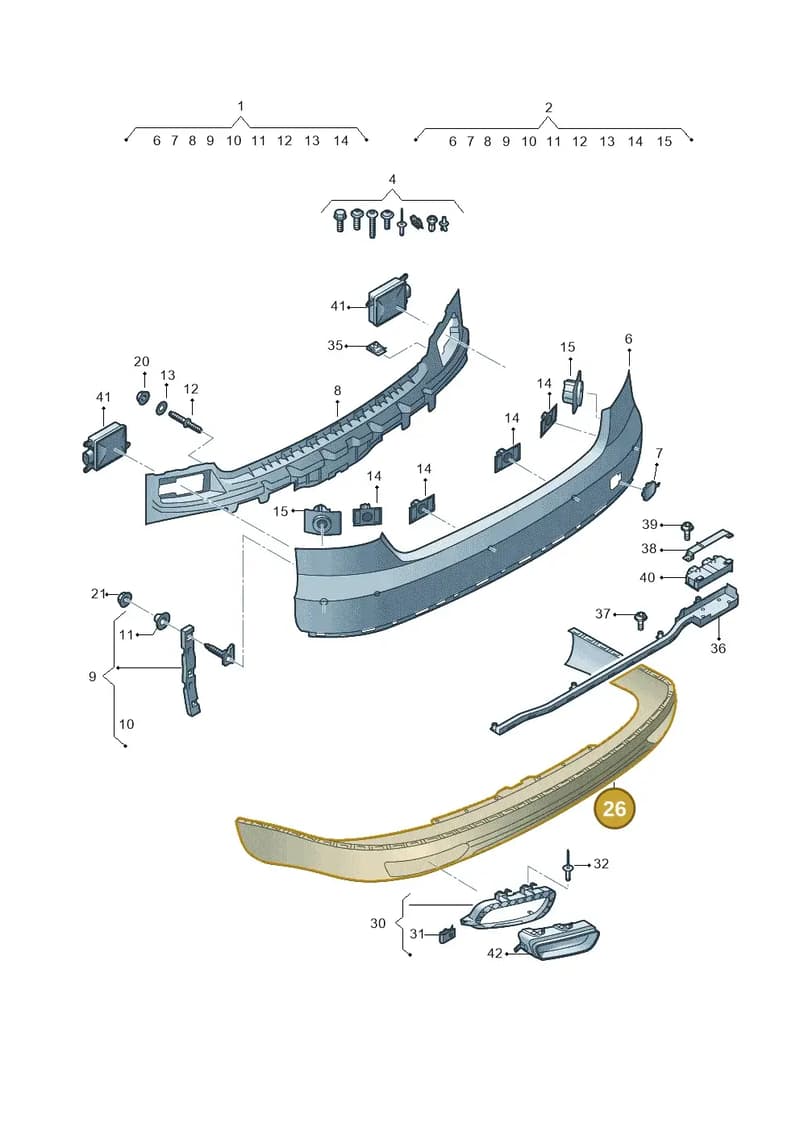 4H0807521KGRU — Audi A8 (2013-2018) diagram 771807650, position 26