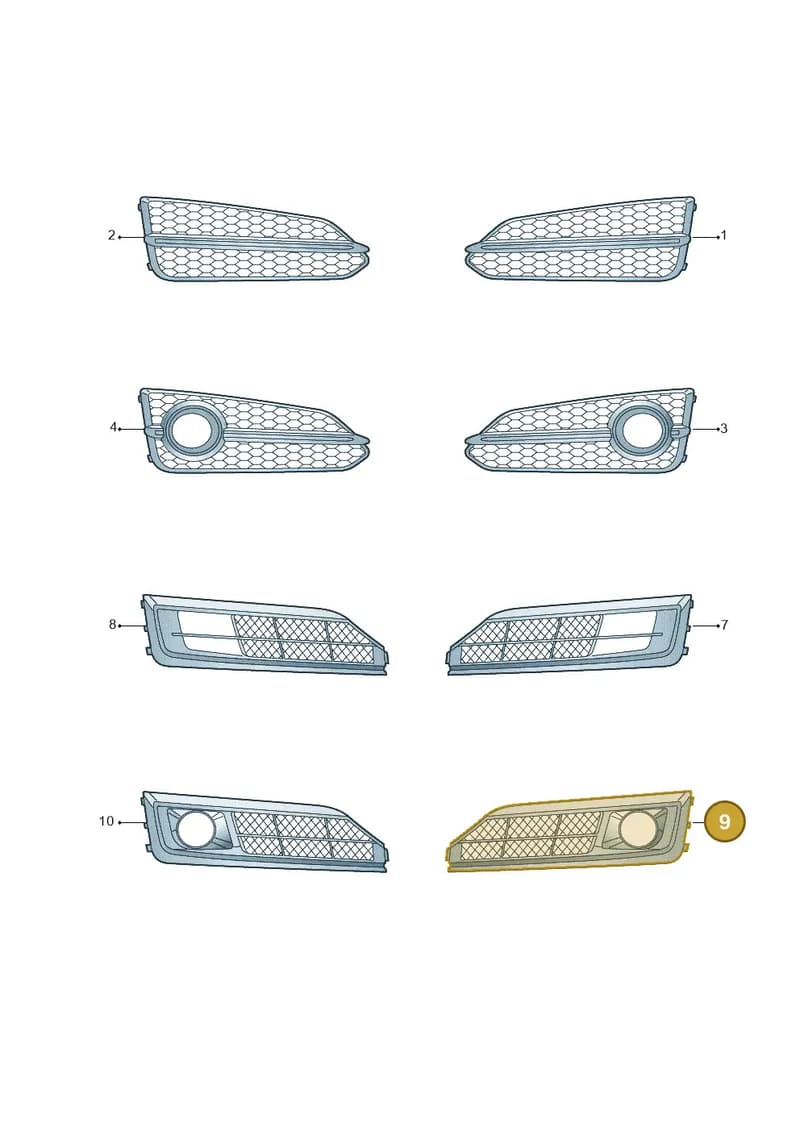 4H0807679TT94 — Audi A8 (2013-2018) diagram 771807370, position 9