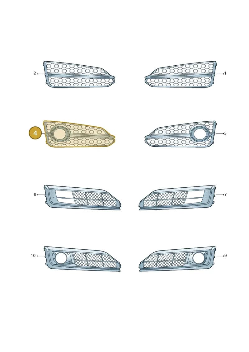 4H0807680AB3FZ — Audi A8 (2013-2018) diagram 771807370, position 4