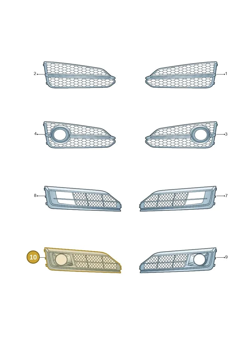 4H0807680AET94 — Audi A8 (2013-2018) diagram 771807370, position 10