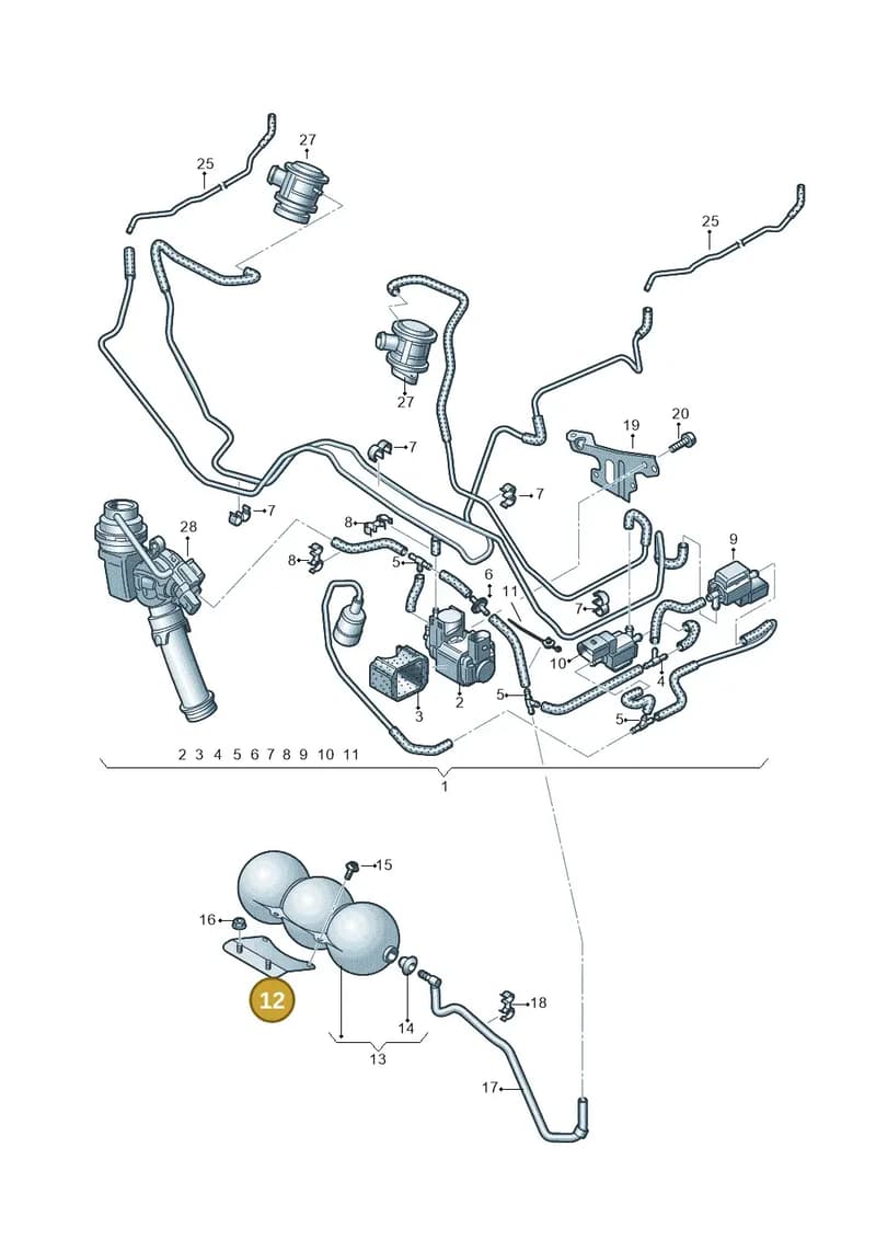 4H0809163A — Audi A8 (2013-2018) diagram 696133330, position 12