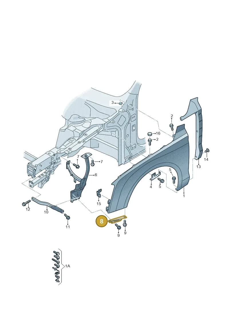 4H0810864B — Audi A8 (2013-2018) diagram 696821000, position 8