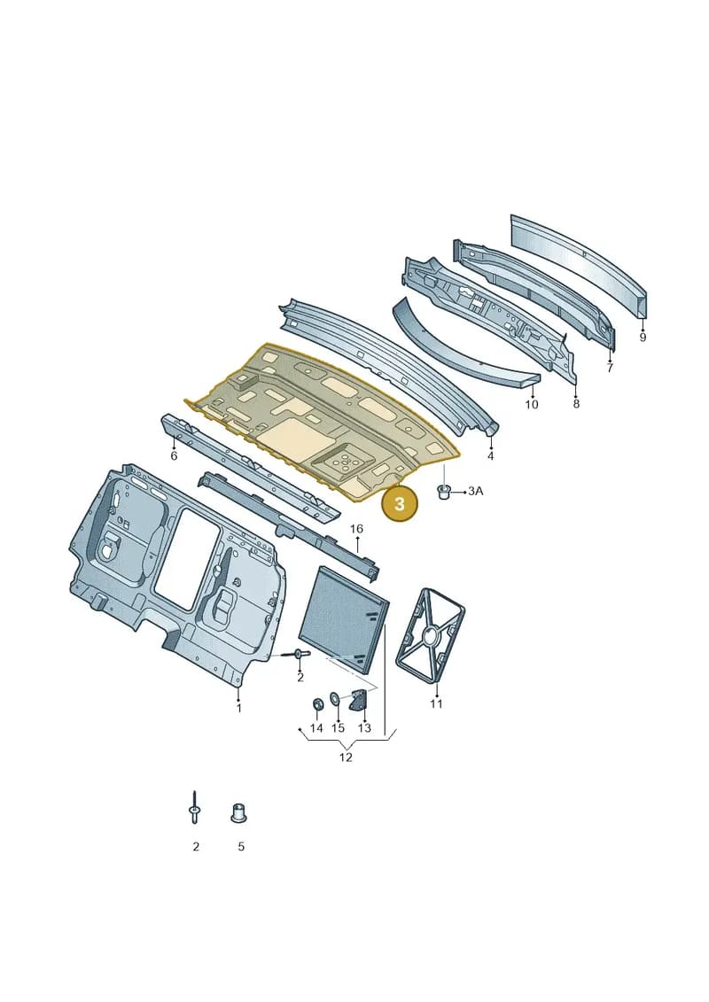 4H0813503TA — Audi A8 (2013-2018) diagram 696813000, position 3