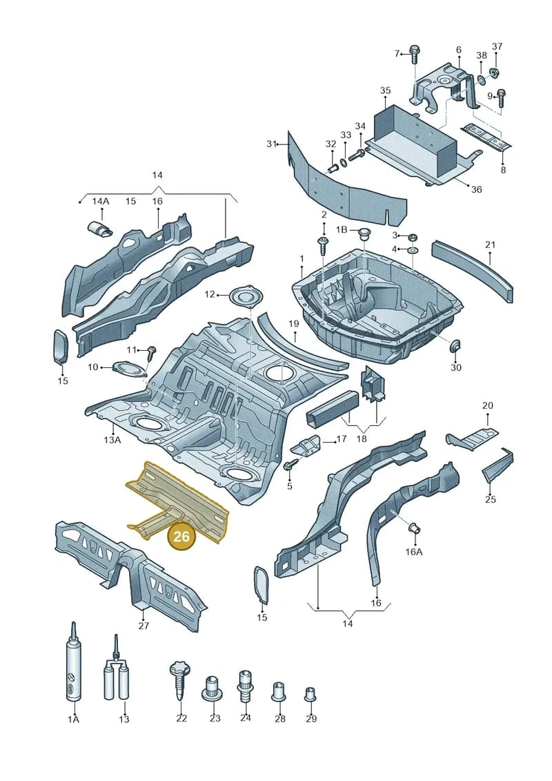 4H0813623TA — Audi A8 (2013-2018) diagram 696803250, position 26