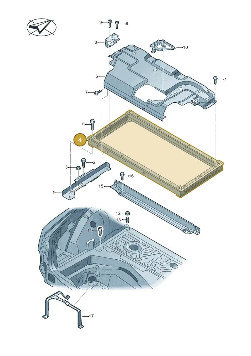 4H0813677A — Audi A6 2.0 tdi (2010-2015) diagram 717803700, position 4