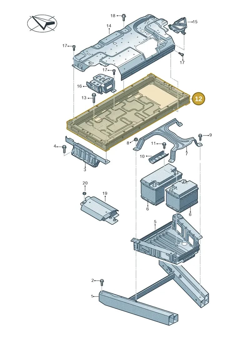 4H0813677A — Audi A8 (2013-2018) diagram 696803700, position 12
