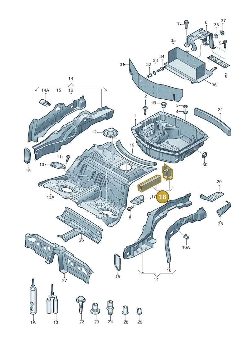 4H0813704 — Audi A8 (2013-2018) diagram 696803250, position 18