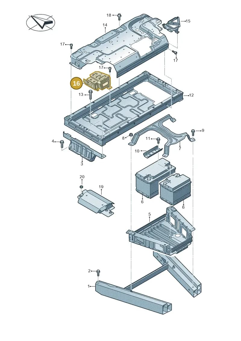 4H0813984A — Audi A8 (2013-2018) diagram 696803700, position 16