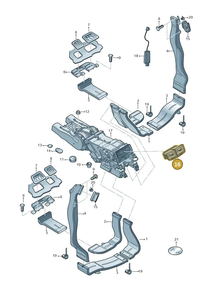 4H0819203FWVF — Audi A8 (2013-2018) diagram 696819300, position 16