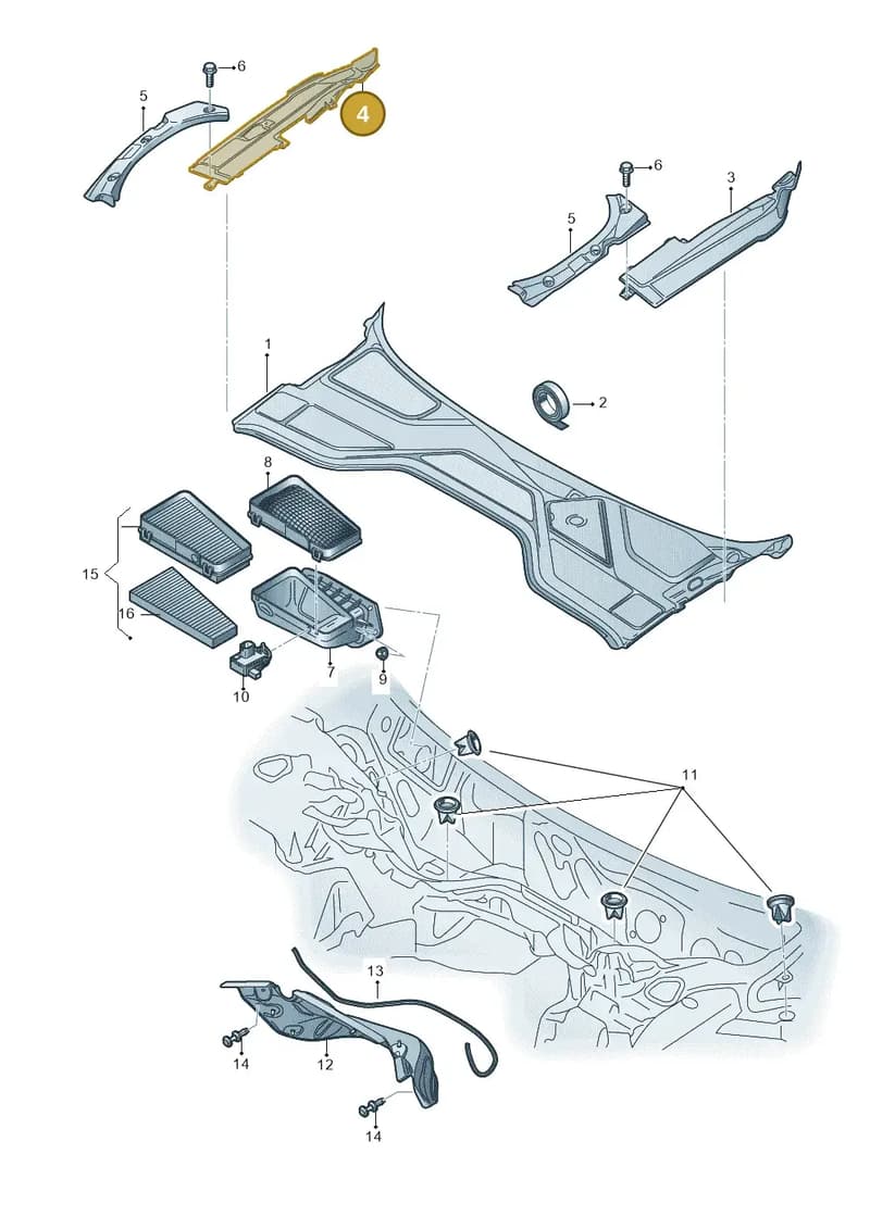 4H0819336E9B9 — Audi A8 (2013-2018) diagram 771819000, position 4