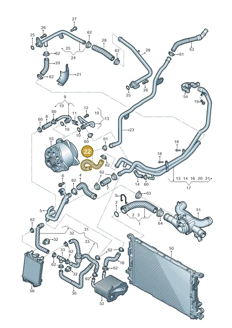 4H0819378F — Audi A8 (2013-2018) diagram 696121360, position 22