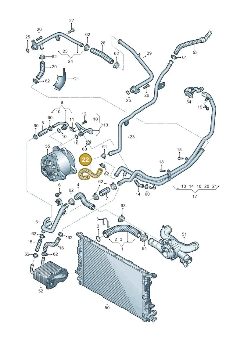 4H0819378F — Audi A8 (2013-2018) diagram 696121350, position 22