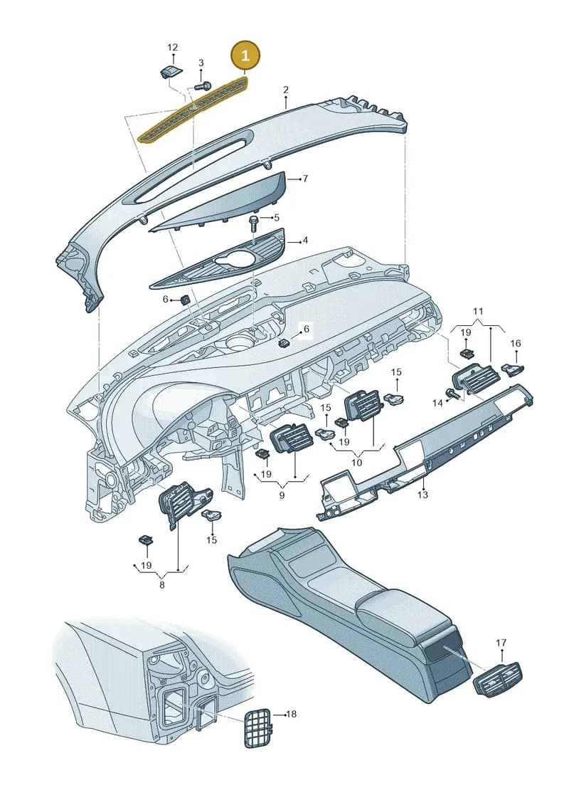 4H0819632A6PS — Audi A8 (2013-2018) diagram 771819100, position 1