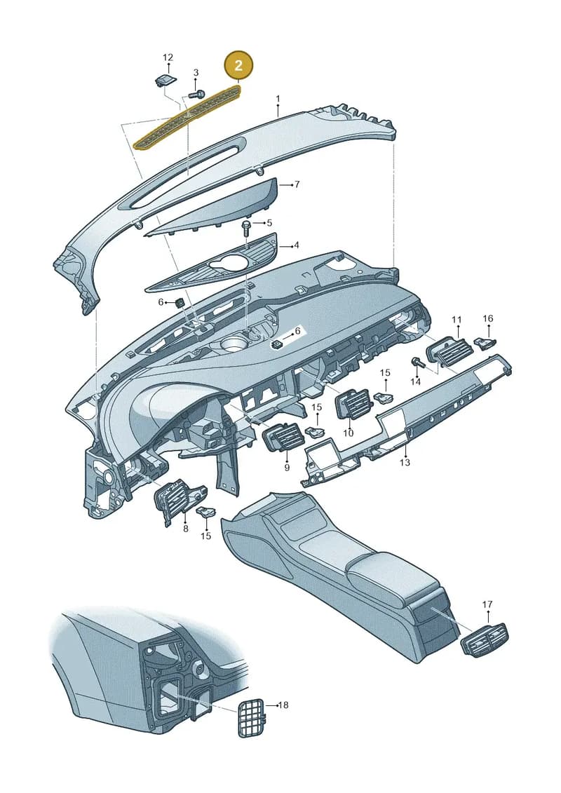 4H0819632ACY6 — Audi A8L qu. 3.0 TDI (2009-2014) diagram 696819100, position 2