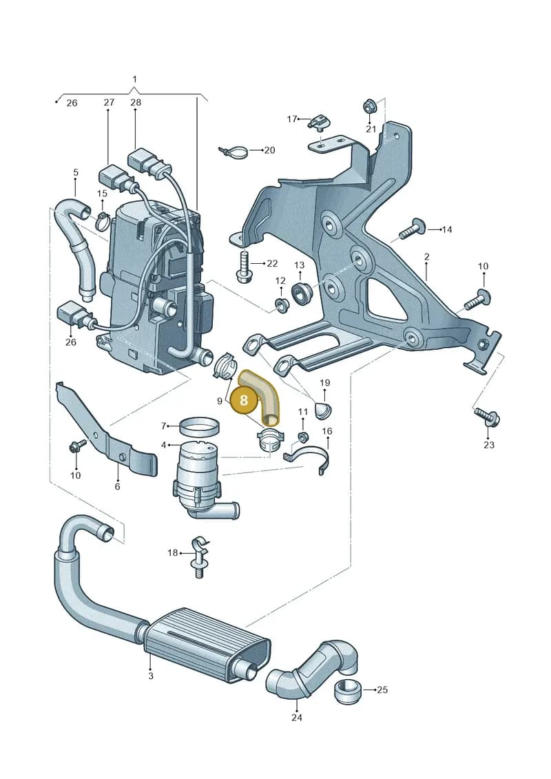 4H0819674 — Audi A8 (2013-2018) diagram 696261000, position 8