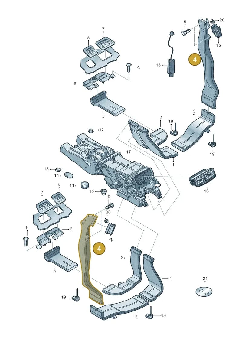 4H0819726A — Audi A8 (2013-2018) diagram 696819300, position 4
