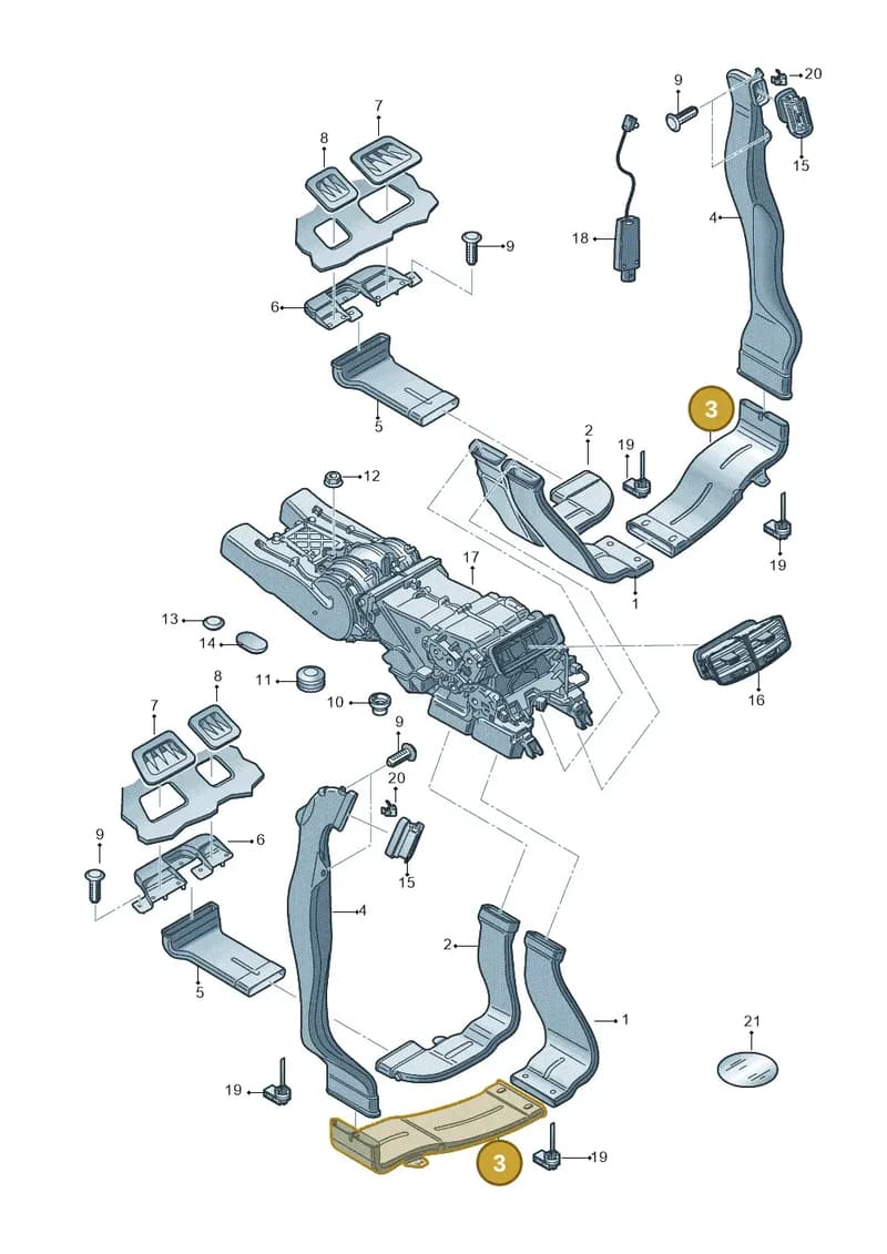 4H0819811 — Audi A8 (2013-2018) diagram 696819300, position 3