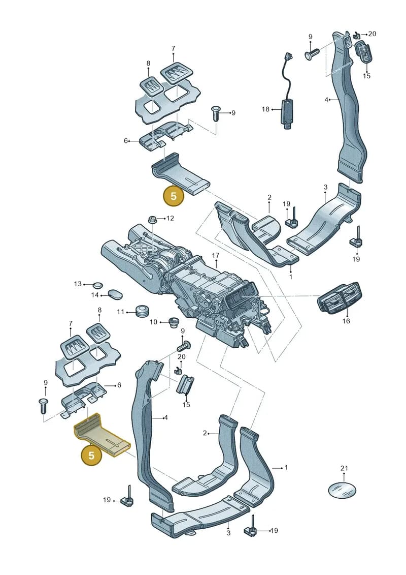 4H0819826B — Audi A8 (2013-2018) diagram 696819300, position 5
