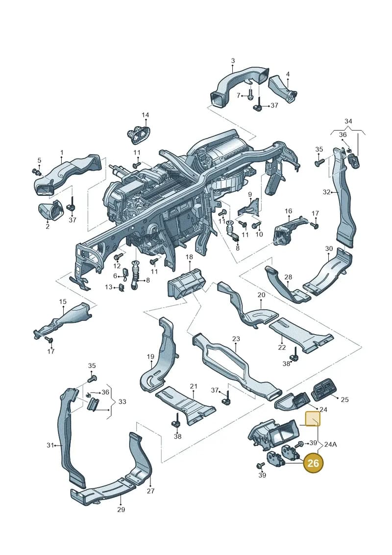 4H0820511C — Audi A7 Sportback (2014-2018) diagram 620819370, position 26