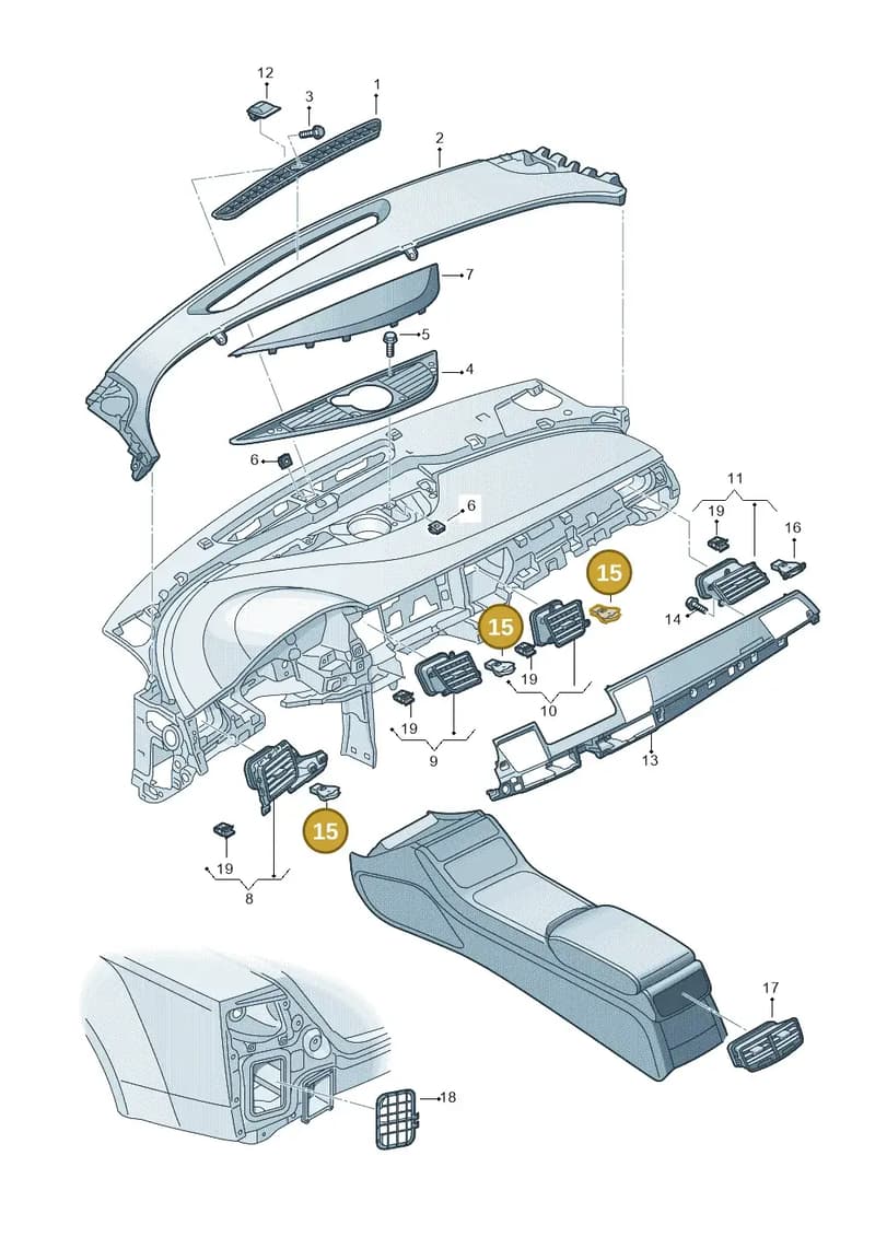 4H0820911C6PS — Audi A8 (2013-2018) diagram 771819100, position 15