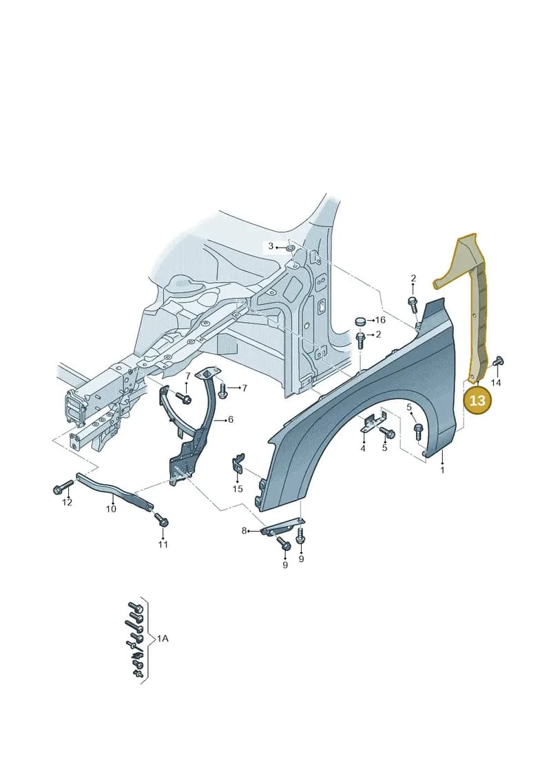 4H0821112C — Audi A8 (2013-2018) diagram 696821000, position 13