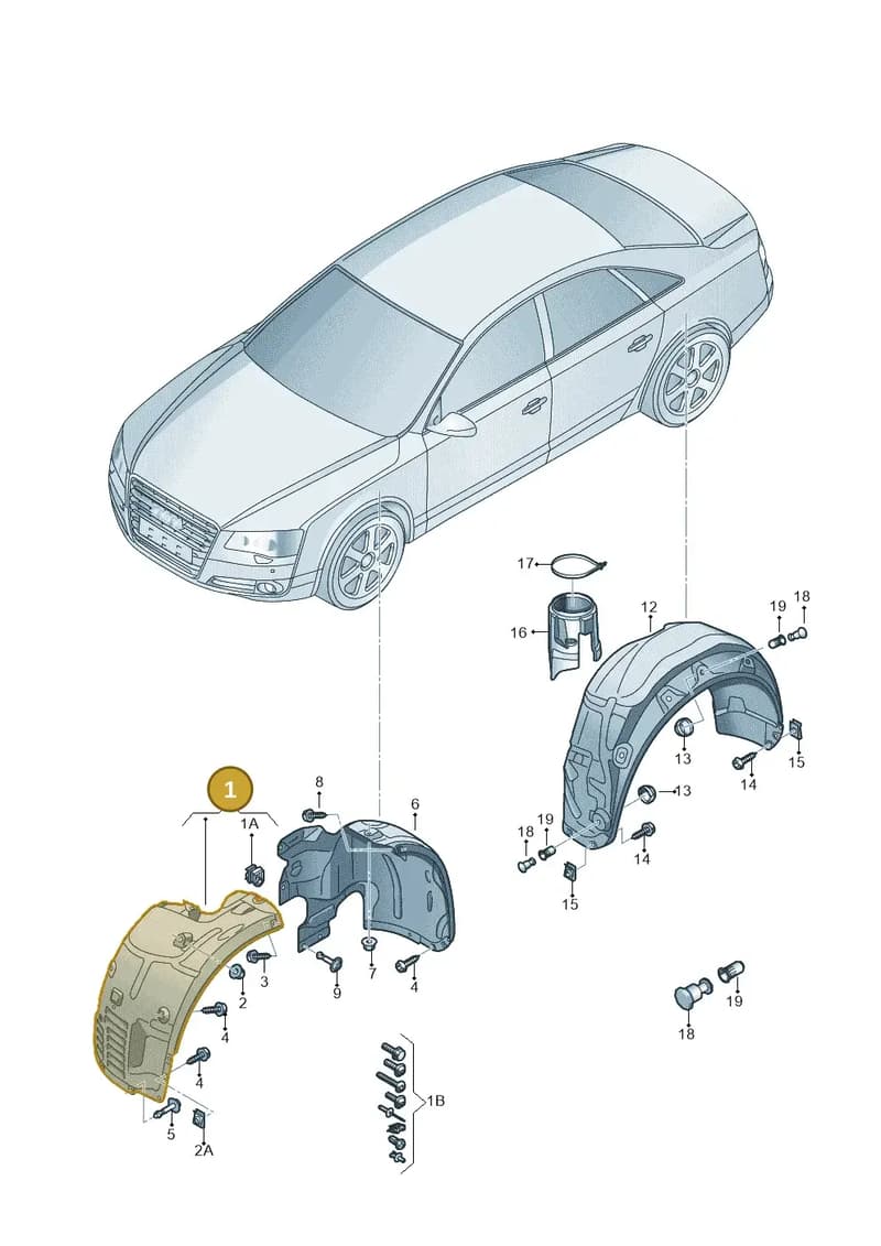 4H0821171M — Audi A8 (2013-2018) diagram 696821500, position 1