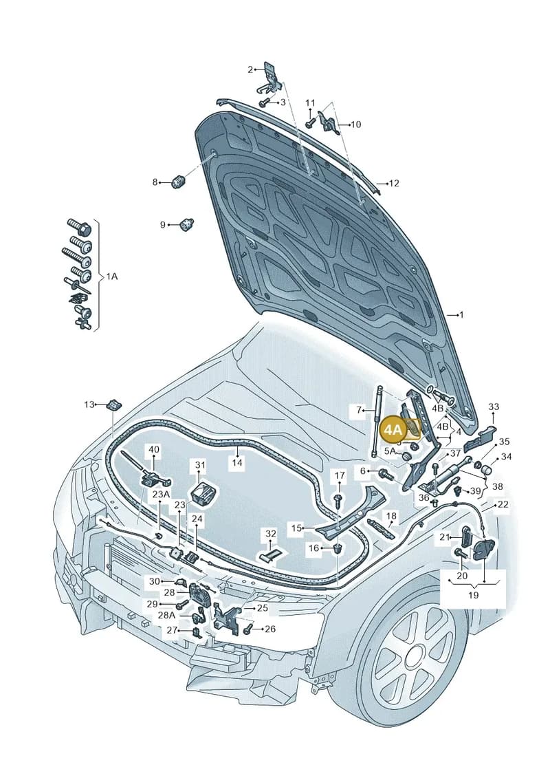 4H0823315C — Audi A8 (2013-2018) diagram 696823000, position 4A