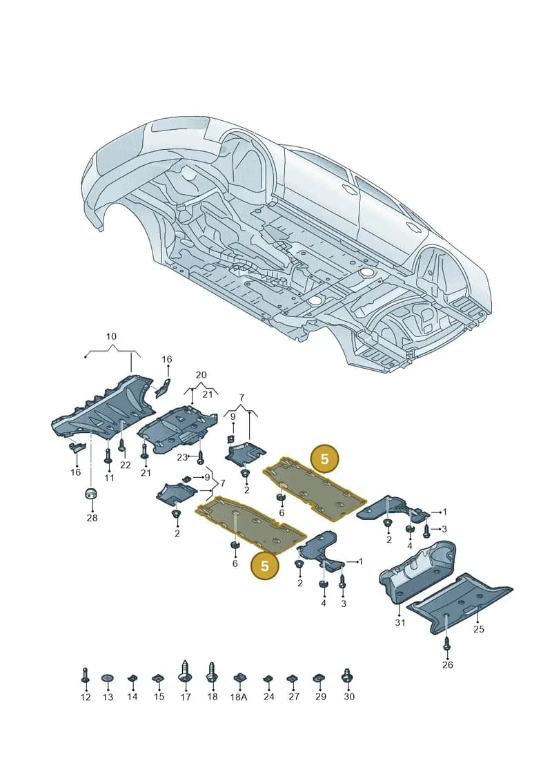4H0825206E — Audi A8 (2013-2018) diagram 696825100, position 5