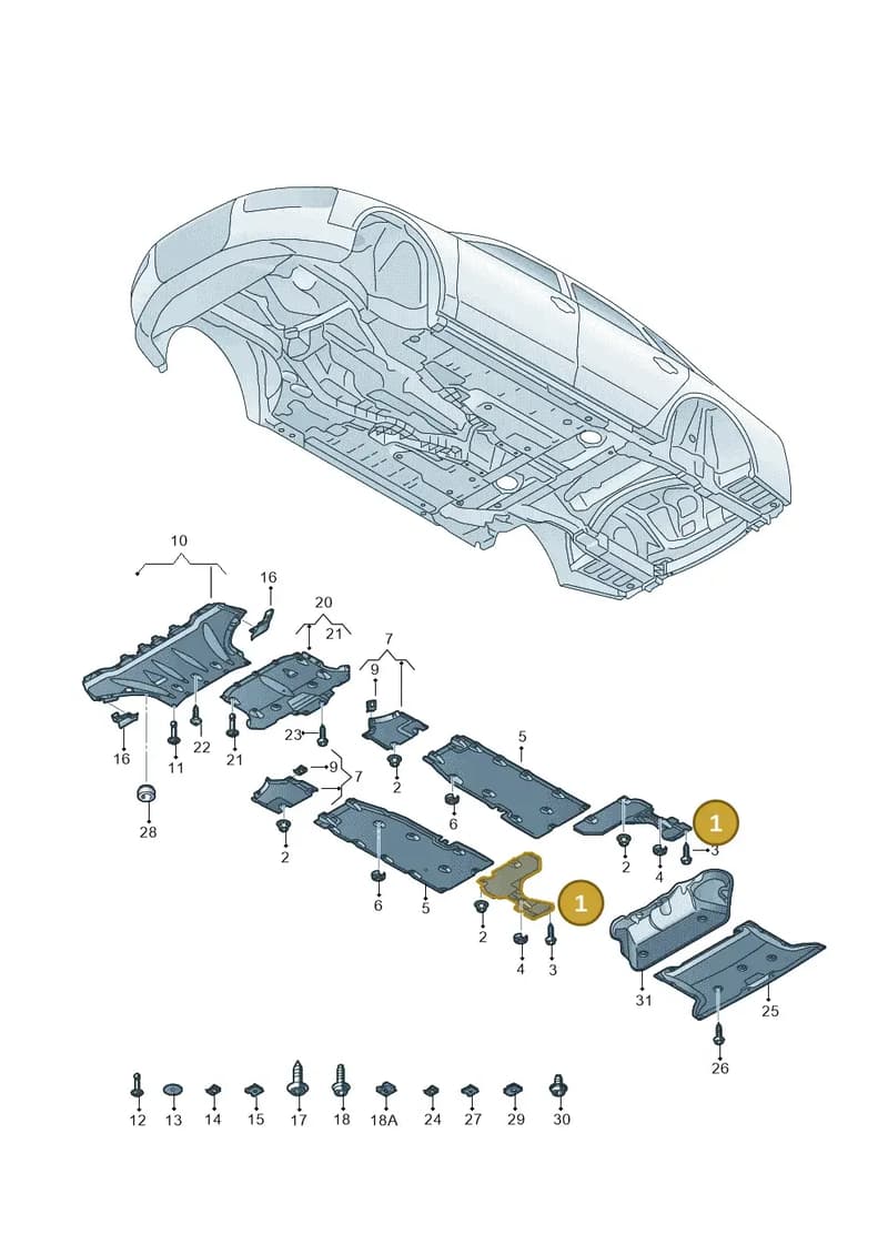 4H0825213D — Audi A8 (2013-2018) diagram 696825100, position 1