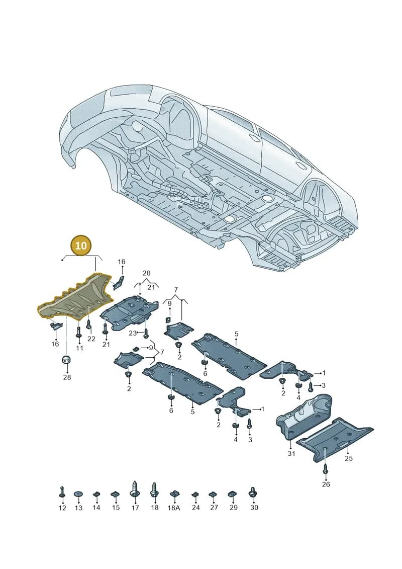 4H0825235S — Audi A8 (2013-2018) diagram 696825100, position 10