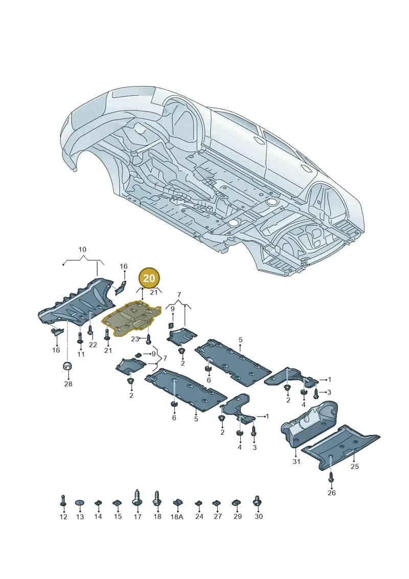 4H0825236M — Audi A8 (2013-2018) diagram 696825100, position 20