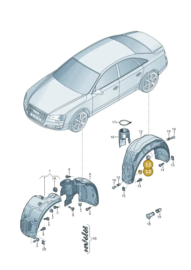4H0825429A — Audi A8 (2013-2018) diagram 696821500, position 13