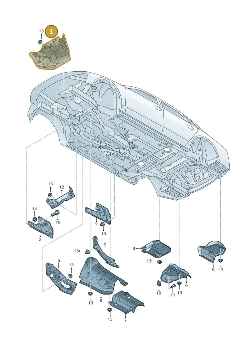 4H0825621E — Audi A8 (2013-2018) diagram 696825500, position 1
