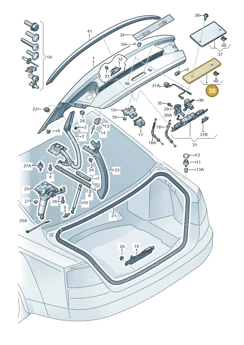 4H0827113K9B9 — Audi A8 (2013-2018) diagram 771827000, position 38